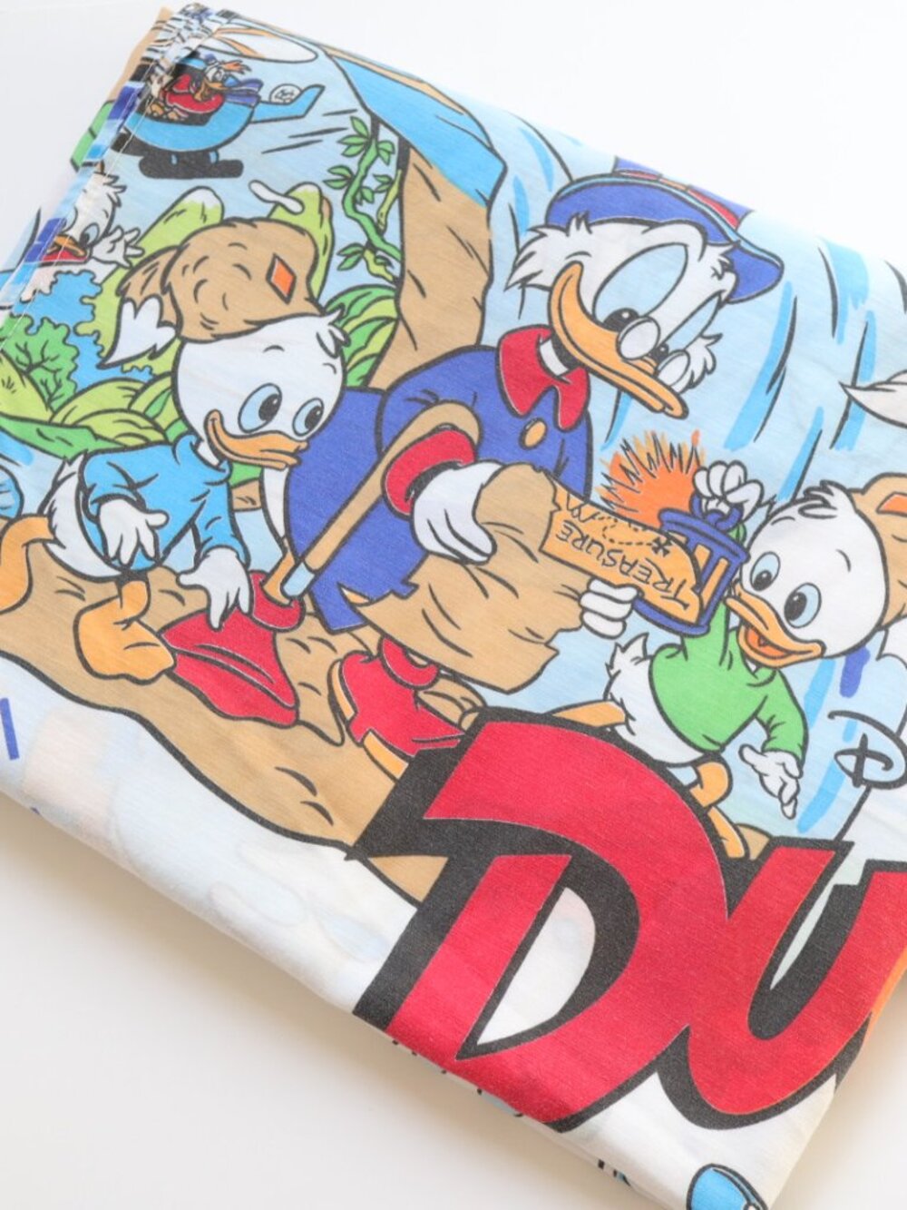 Vintage Disney DUCK TALES Scrooge McDuck 1986 Twin Flat Sheet / Kids Children's